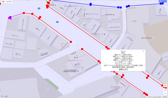 図3　点字ブロック情報の表示（地図形式）